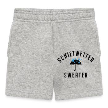 Schietwetter Sweater Kuscheln Warm Winter Herbst - Baby Shorts - Grau meliert - Vorne