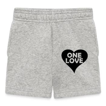 One Love heart black - Baby Shorts - heather grey - Front