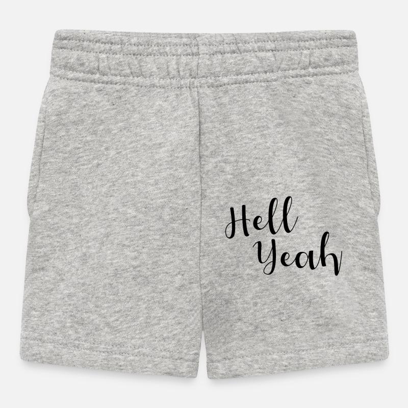 Hell yeah lettering - Baby Shorts - heather grey