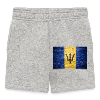 Barbados Flag Graffiti on Brick Wall - Baby Shorts - heather grey - Front