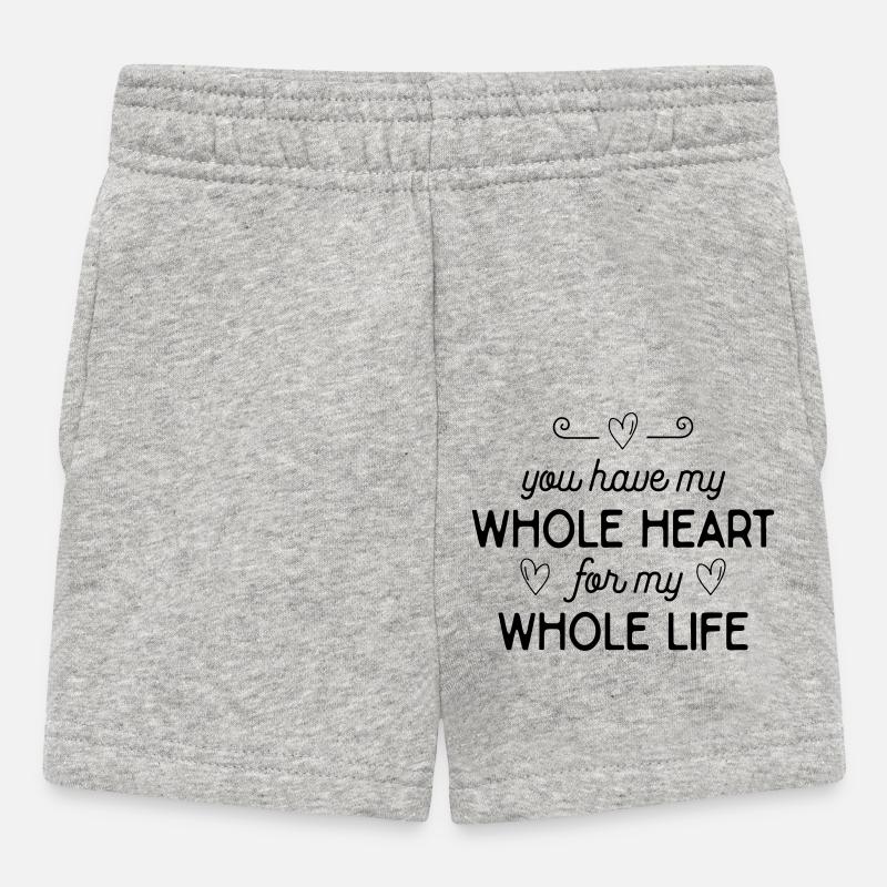 Déclaration d'amour romantique - Short Bébé - gris chiné