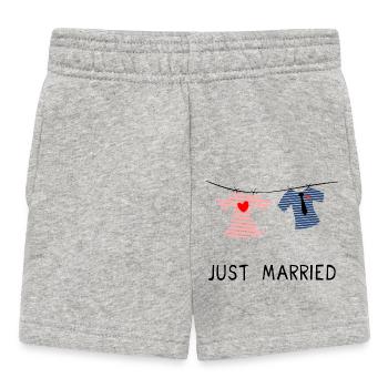 JUST MARRIED. MARRIED. VIVE LES MARIES - Short Bébé - gris chiné - Devant