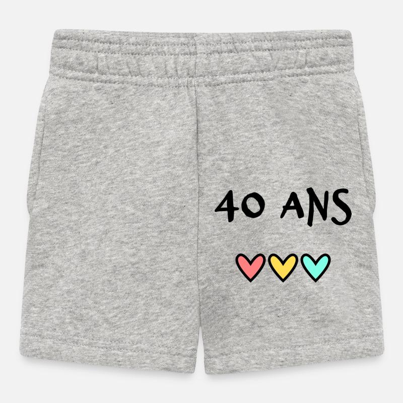 40 ANS. 40e ANNIVERSAIRE. ANNIVERSAIRE 40 ANS. 40 - Short Bébé - gris chiné
