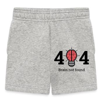 404 - brain not found - Baby Shorts - heather grey - Front