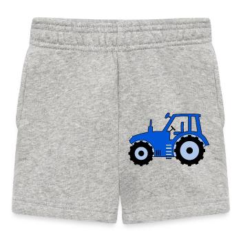 Traktor blau - Baby Shorts - Grau meliert - Vorne