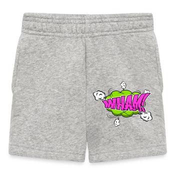 Wham! Comic Style Bubble Graffiti Lettering - Baby Shorts - heather grey - Front