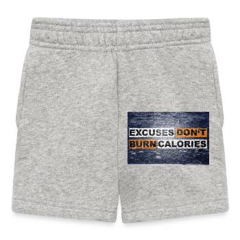 Ausreden verbrennen keine Kalorien Sagen Schriftzug - Baby Shorts - Grau meliert - Vorne