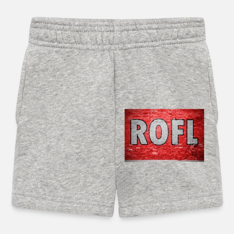 ROFL Brick Wall Graffiti - Baby Shorts - heather grey