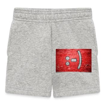 Smiley brick wall graffiti :-) - Baby Shorts - heather grey - Front