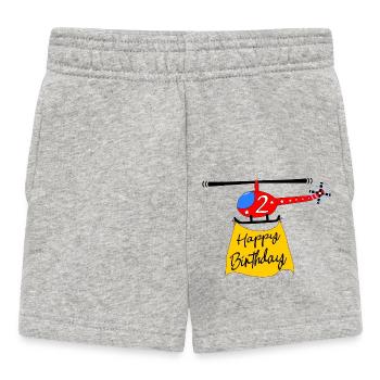 Hélicoptère Joyeux anniversaire 2 - Short Bébé - gris chiné - Devant