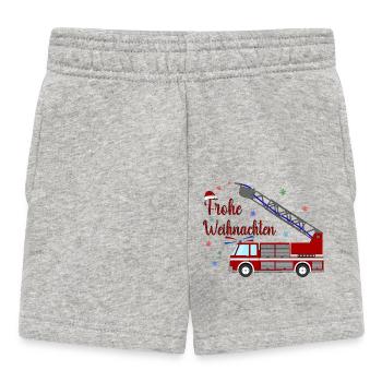 Feuerwehrauto Weihnachten - Baby Shorts - Grau meliert - Vorne