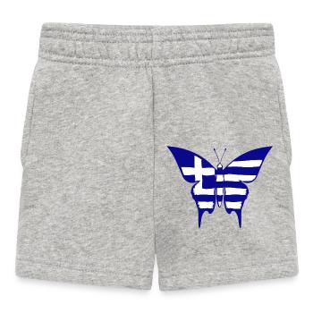 Greece Flag Butterfly - Baby Shorts - heather grey - Front