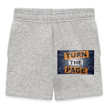 Blättern Sie die Seite um und sagen Sie Schriftzug Graffiti - Baby Shorts - Grau meliert - Vorne