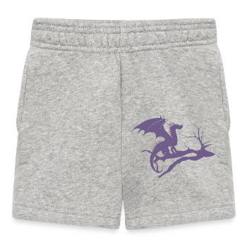 drache design silhouette toter baum - Baby Shorts - Grau meliert - Vorne