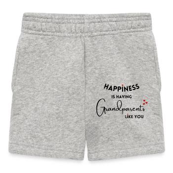 Happiness is having grandparents like you - Baby Shorts - heather grey - Front