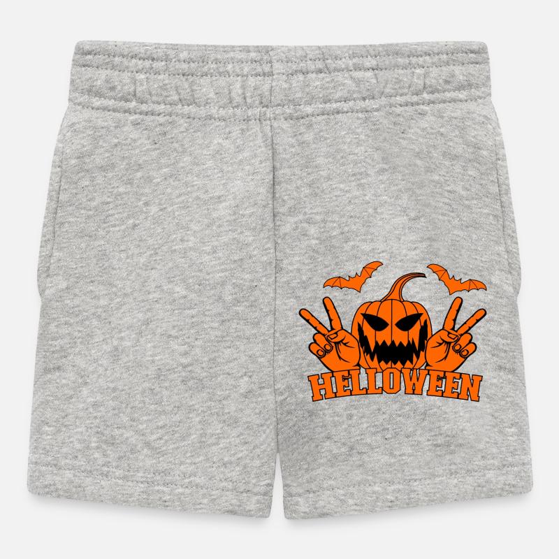 Helloween paix victoire main symbole chauve-souris - Short Bébé - gris chiné