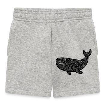 Grosser schwimmender Wal Vintage Meerestier - Baby Shorts - Grau meliert - Vorne