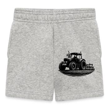 Feld Schlepper Landmaschinen Feldarbeit Traktor - Baby Shorts - Grau meliert - Vorne