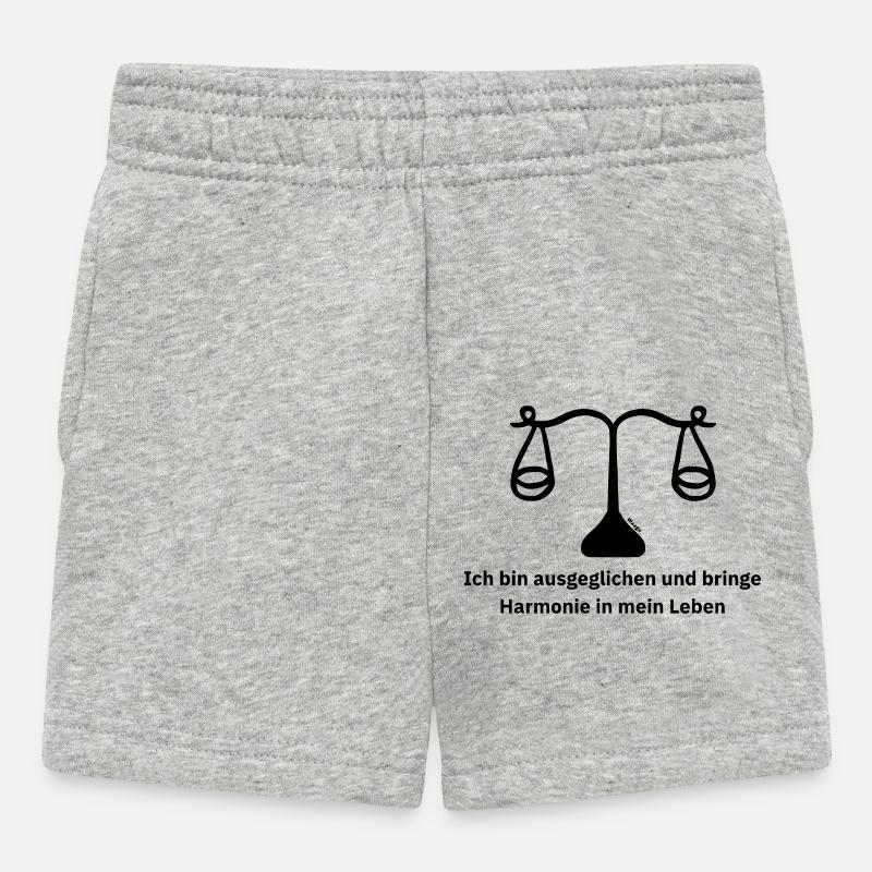 Sternzeichen Waage - Baby Shorts - Grau meliert