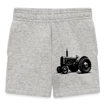 Kleiner Feld Schlepper Landmaschinen Traktor - Baby Shorts - Grau meliert - Vorne