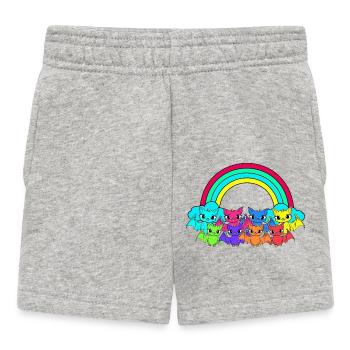 80s 90s Retro Bat Halloween Rainbow - Baby Shorts - heather grey - Front