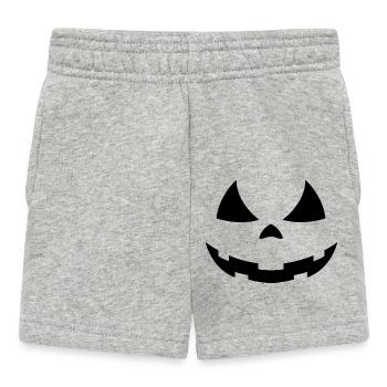 Pumpkin Halloween Face Black - Baby Shorts - heather grey - Front
