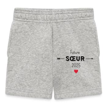 Zukünftige Schwester 2025 - Baby Shorts - Grau meliert - Vorne