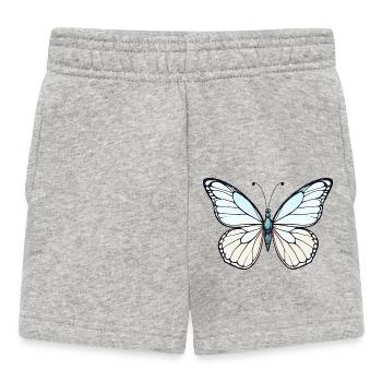 Detaillierter blauer Schmetterling in minimalistischem Design - Baby Shorts - Grau meliert - Vorne