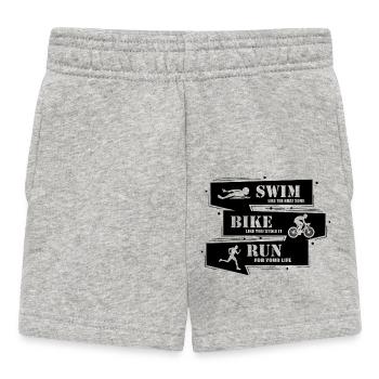 Triathlon Running Swimming Cycling - Baby Shorts - heather grey - Front