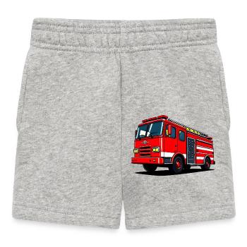 Prêt à rouler : un camion de pompiers héroïque en action - Short Bébé - gris chiné - Devant