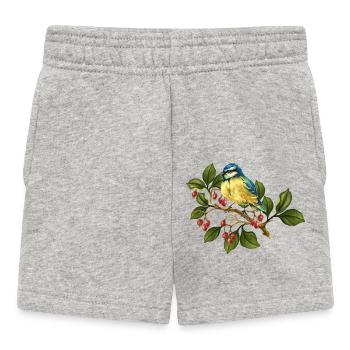 Bunter Vogel - Baby Shorts - Grau meliert - Vorne