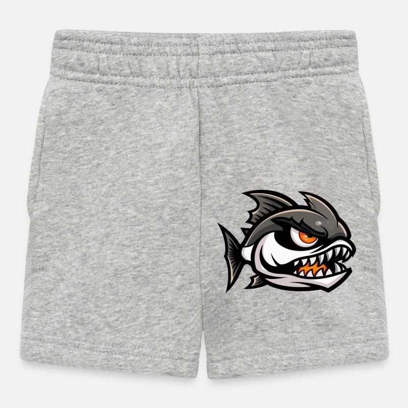 Piranha Fish Comic - Baby Shorts - heather grey
