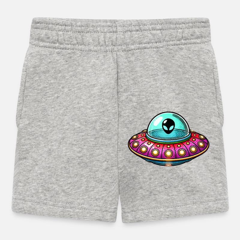 ufo comic - Baby Shorts - Grau meliert