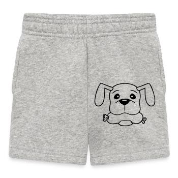 Chien Saucisse Bouche Faim Nourriture Mange Saucisses Sucré - Short Bébé - gris chiné - Devant