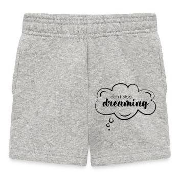 Wortwolke mit guten Gedanken "don‘t stop dreaming" - Baby Shorts - Grau meliert - Vorne