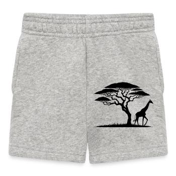 Savane, paysage, Afrique, Girafe et Horizon - Short Bébé - gris chiné - Devant