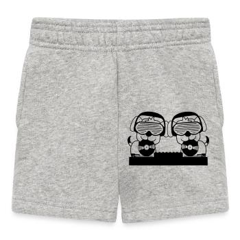 2 Hunde DJ Vinyl Schallplatte Club Disko Musik Duo - Baby Shorts - Grau meliert - Vorne