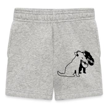 2 Hunde DJ Musik Club Disko Schallplatte Team Crew - Baby Shorts - Grau meliert - Vorne