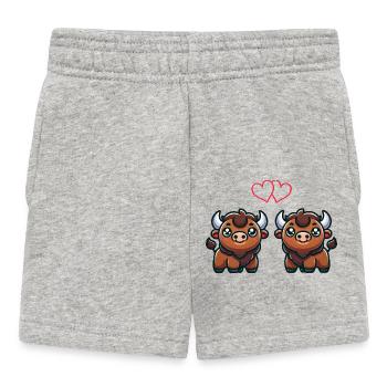 bison comic love - Baby Shorts - Grau meliert - Vorne
