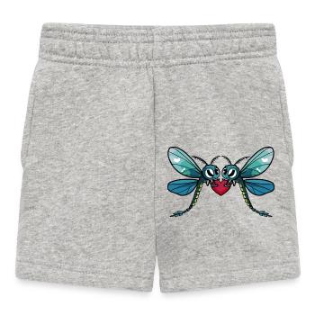 Libelle Paar Valentinstag - Baby Shorts - Grau meliert - Vorne