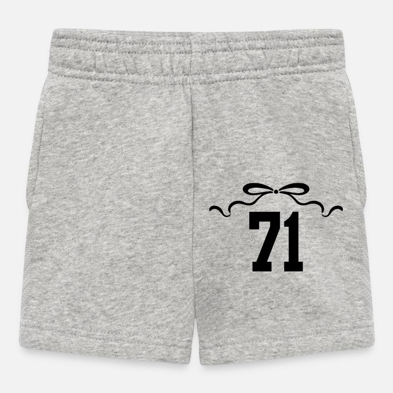 Numéro 71 noeud - 71e anniversaire - Short Bébé - gris chiné