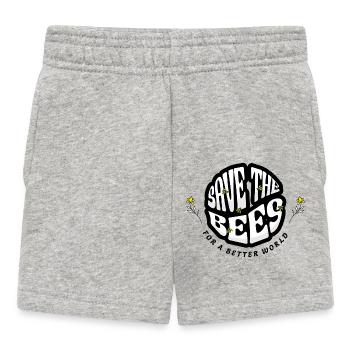 Save the Bees – Sustainable Motif - Baby Shorts - heather grey - Front