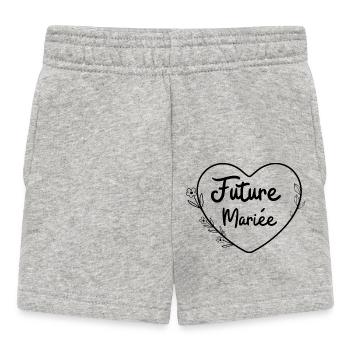 Das Blumenherz der zukünftigen Braut - Baby Shorts - Grau meliert - Vorne