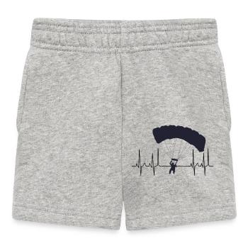 Parachuting paragliding cardiogram - Baby Shorts - heather grey - Front