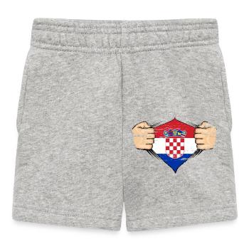 Drapeau de la Croatie utilisé - Short Bébé - gris chiné - Devant