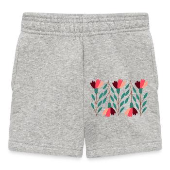 Flower Power - Baby Shorts - Grau meliert - Vorne