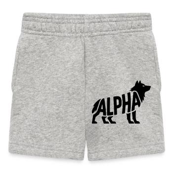 Alpha - Motivierendes Wolf-Logo - Baby Shorts - Grau meliert - Vorne