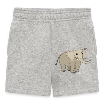 Elefant - Baby Shorts - Grau meliert - Vorne