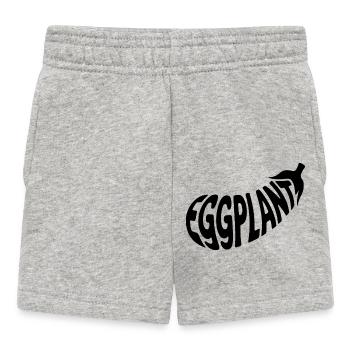 Aubergine - Cooles Gemüse Logo - Baby Shorts - Grau meliert - Vorne