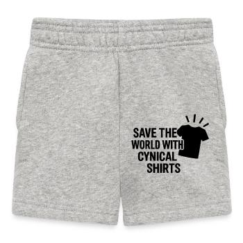Save the world with cynical T Shirts - Baby Shorts - heather grey - Front